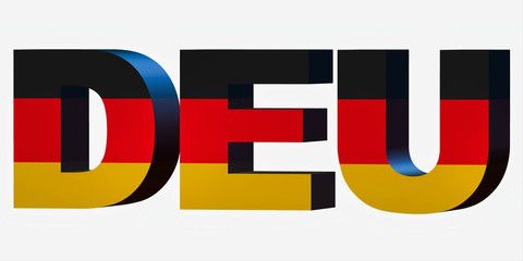 3d Country Short Code Letters - Germany