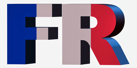 3d Country Short Code Letters - France