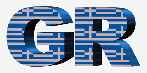 3d Country Short Code Letters - Greece