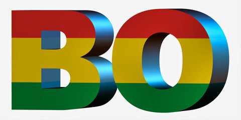 3d Country Short Code Letters - Bolivia