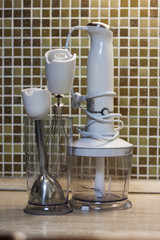 white mixer in the kitchen