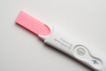 Pregnancy test on white