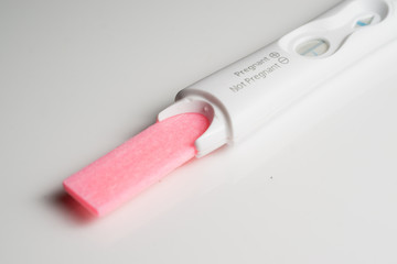 Pregnancy test on white