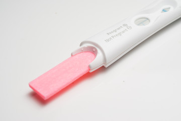 Pregnancy test on white