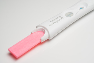Pregnancy test on white