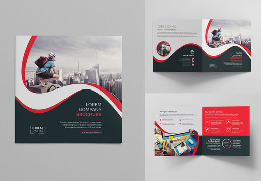 Square Bi-Fold Brochure Layout