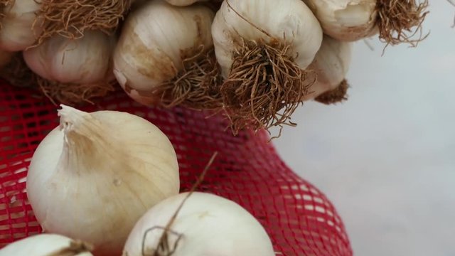 onions and garlic, dried onion and garlic prepared for the winter months,

