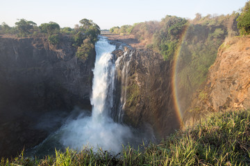 african waterfall in the mountain