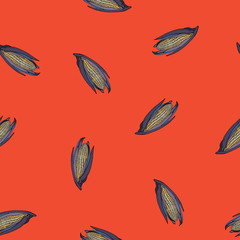 Coloured corn seamless vector red pattern