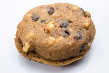 Chocolate Chip cookies on white isolated background