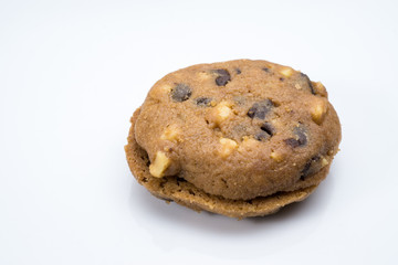Chocolate Chip cookies on white isolated background