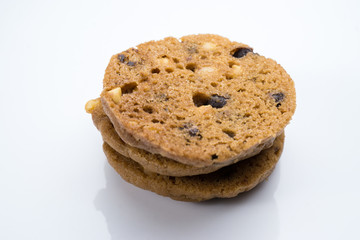 Chocolate Chip cookies on white isolated background