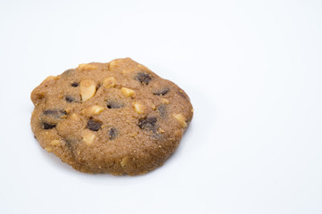 Chocolate Chip cookies on white isolated background