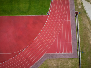 Aerial Top down view of Athlete Running Tracks © MuhammadSyafiq