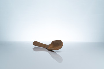 Japanese wooden spoon/scoop on white isolated background