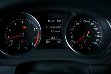 Modern Car Meter Cluster with LCD Multifunction Display