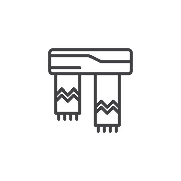 recommend clip art: Winter Scarf outline icon. linear style sign for mobile concept and web design. Neckerchief line vector icon. Symbol, logo illustration. Pixel perfect vector graphics