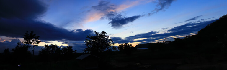 sunset in the mountains