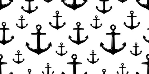 Anchor Seamless Pattern pirate vector helm boat nautical maritime tropical tile background scarf isolated repeat wallpaper