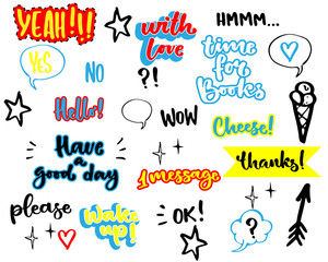 sticker set for diart, planner, schedule and photo