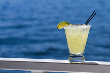 refreshing margarita on the water