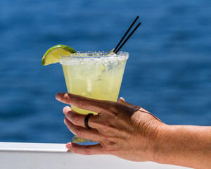 refreshing margarita on the water