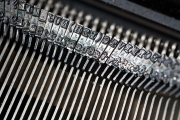 Close up of retro style typewriter in studio