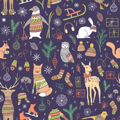 Chrismtas seamless pattern.