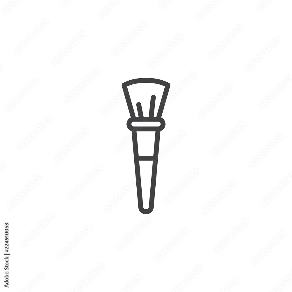 Canvas Prints makeup brush outline icon. linear style sign for mobile concept and web design. cosmetic brush simpl