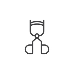 Eyelash curler outline icon. linear style sign for mobile concept and web design. simple line vector icon. Symbol, logo illustration. Pixel perfect vector graphics