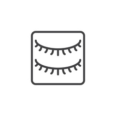 False eyelashes outline icon. linear style sign for mobile concept and web design. Mascara simple line vector icon. Symbol, logo illustration. Pixel perfect vector graphics