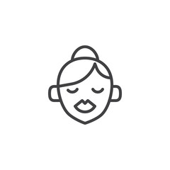 Make up face outline icon. linear style sign for mobile concept and web design. Woman head simple line vector icon. Symbol, logo illustration. Pixel perfect vector graphics