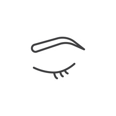 Eyebrows make-up outline icon. linear style sign for mobile concept and web design. mascara simple line vector icon. Symbol, logo illustration. Pixel perfect vector graphics