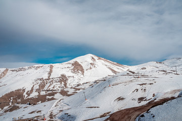 Fototapeta na wymiar View landscape valle nevado chile santiago