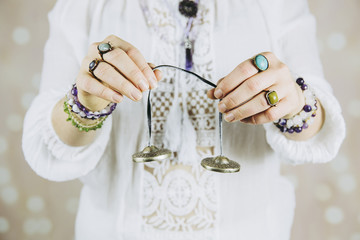 Tibetan tingsha (or Ting-Sha) are small cymbals used in prayer and rituals by Tibetan Buddhist...