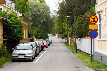 A free parking on a city street