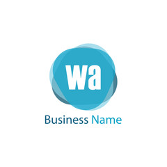 Initial Letter WA Logo Template Design