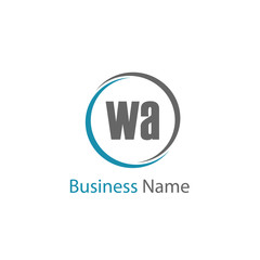 Initial Letter WA Logo Template Design