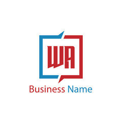 Initial Letter WA Logo Template Design