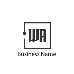 Initial Letter WA Logo Template Design