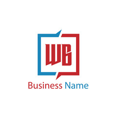 Initial Letter WB Logo Template Design