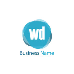 Initial Letter WD Logo Template Design
