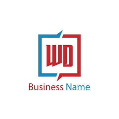 Initial Letter WD Logo Template Design