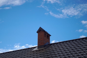 Modern Roof Covered With Tile Effect Pvc Coated Brown Metal Roof Sheets.