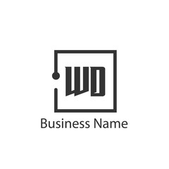 Initial Letter WD Logo Template Design