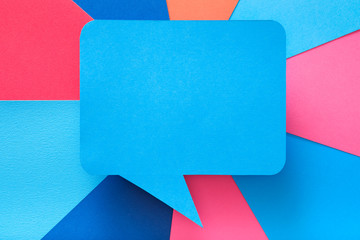 empty speech bubble on colorful background. icon of social media communication and ideas. empty...
