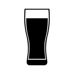 Beer glass icon, silhouette, logo on white background