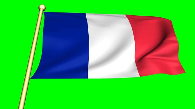 flag of france on green screen