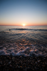 beautiful sunset on the Mediterranean coast