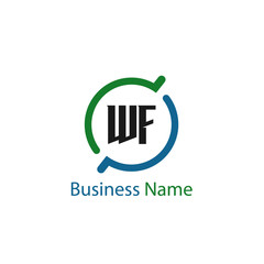 Initial Letter WF Logo Template Design